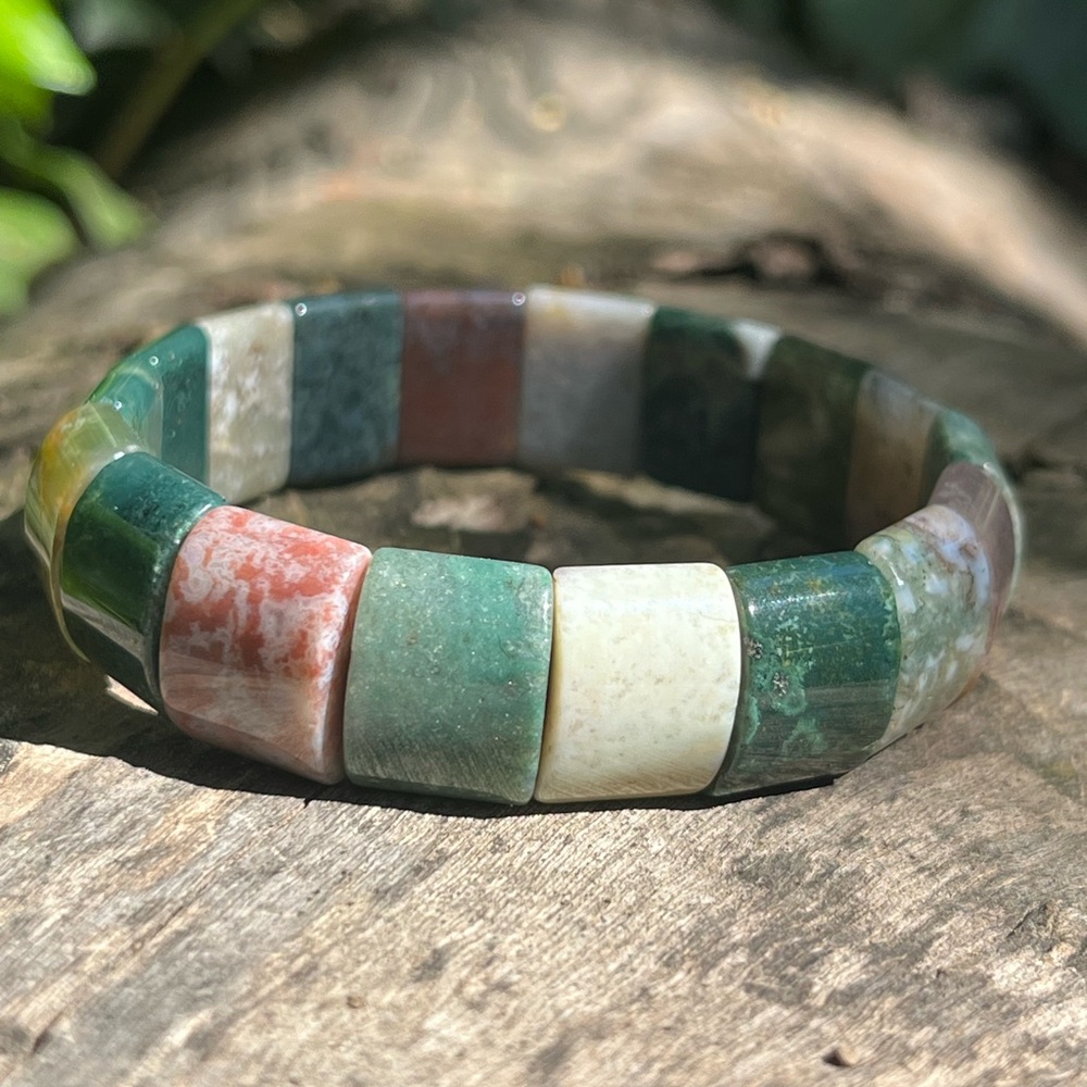 Indian moss agate soft‎ bangle